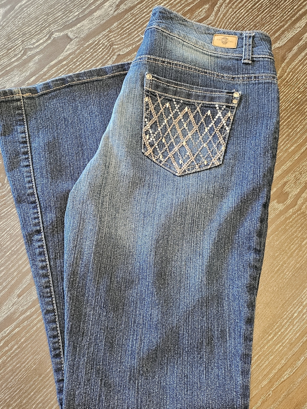 Bandolino Indigo Bootcut Jeans with Embellished Back Pocket
